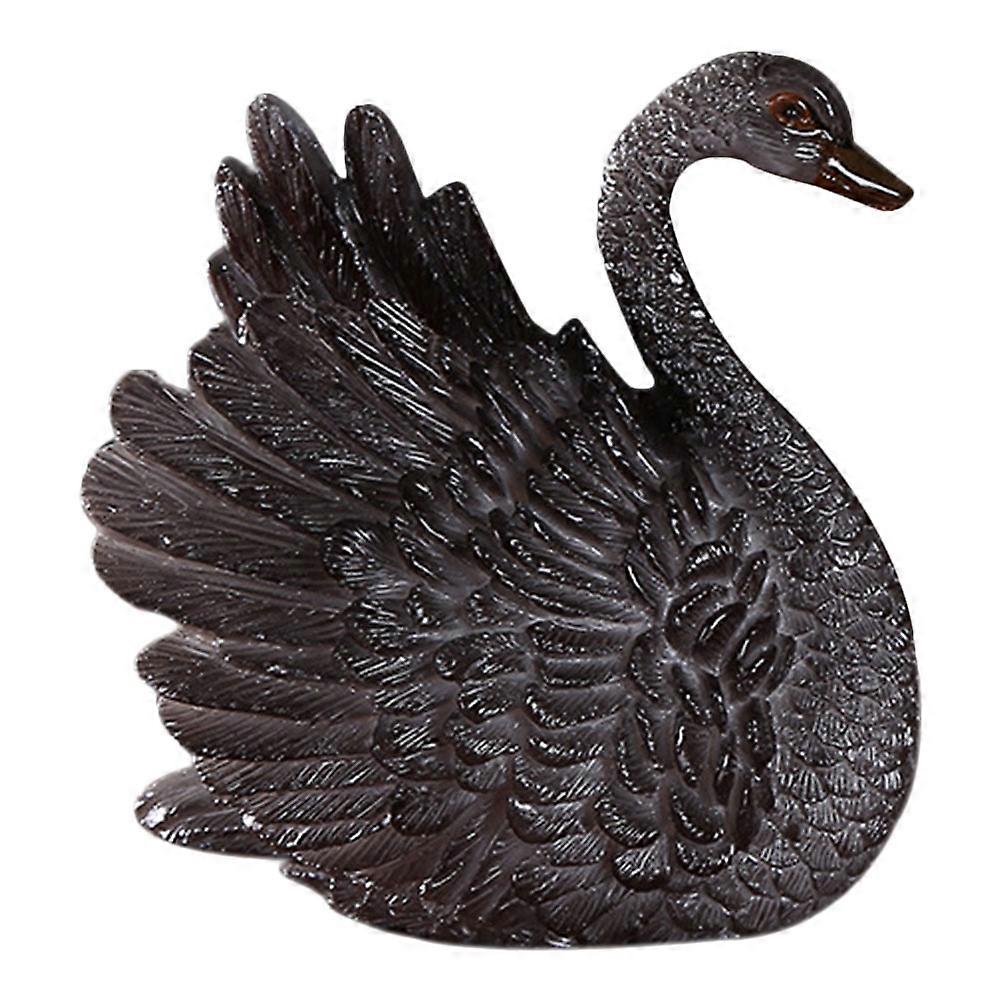 Black Resin Swan Statue for Decoration Use Color Changing in Hot Water Creative Props 6.3 Inches