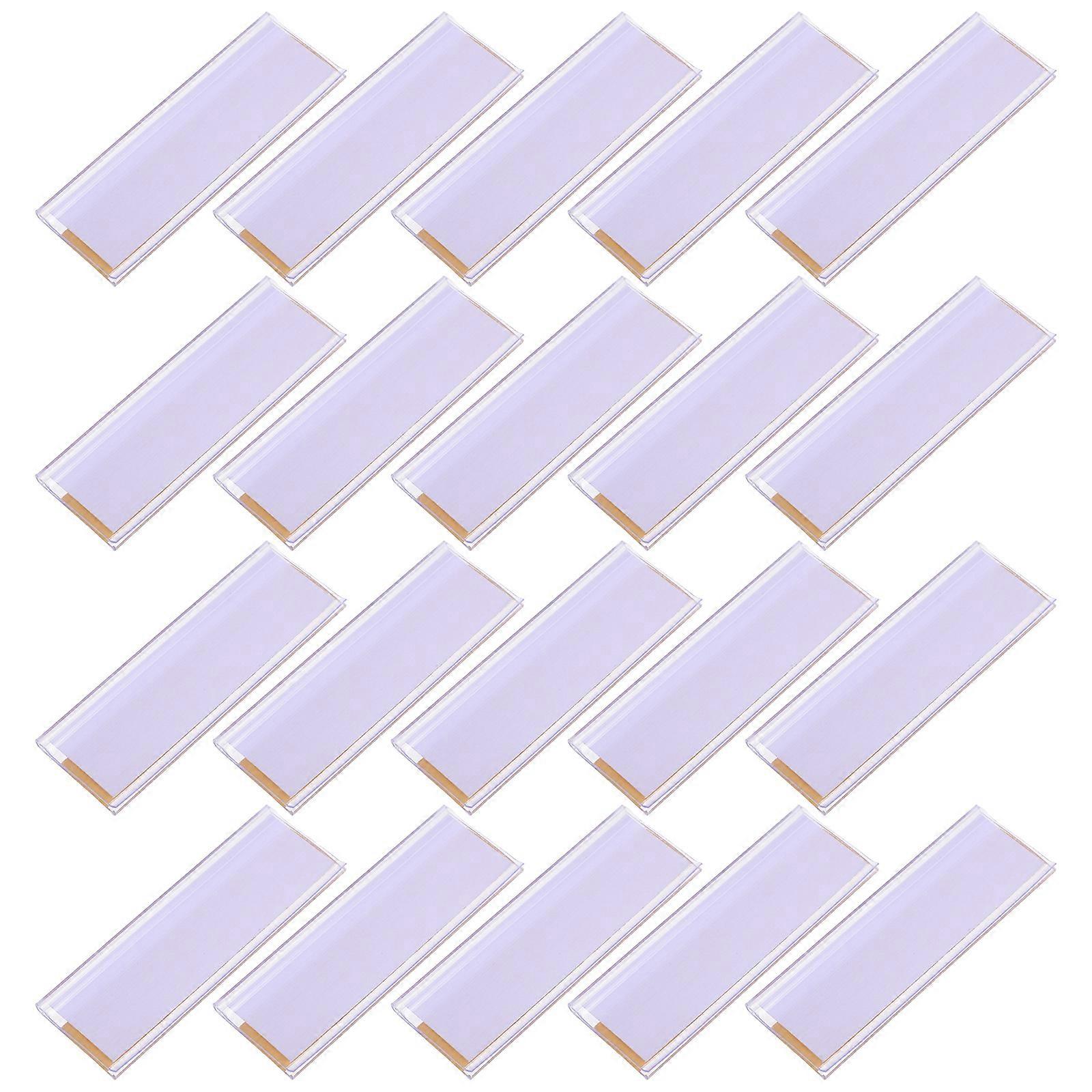 Storage Shelf Labels Transparent Label Holders Information Display Office Work 7.70X2.60X0.20CM 20Pcs