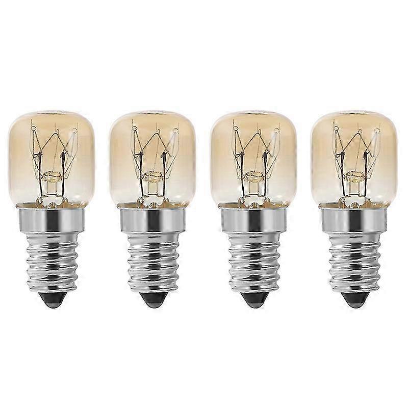 4Pcs E14 Oven Bulb 15W, Clear Pygmy Oven Lamp Up to 300°C for Oven Light