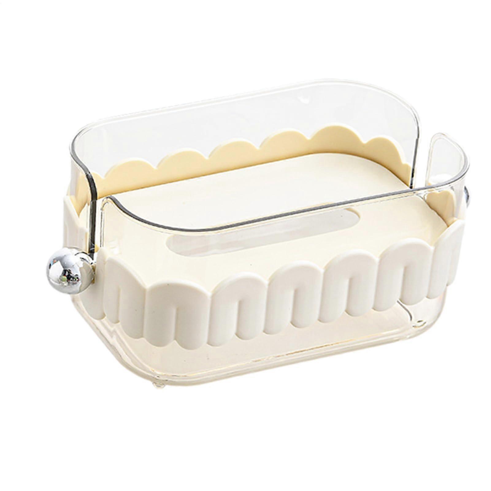 Tissue Holder, Paper Towel Dispenser Box | Multifunctional White Tissue Organizer for Bathroom, Kitchen, and Office