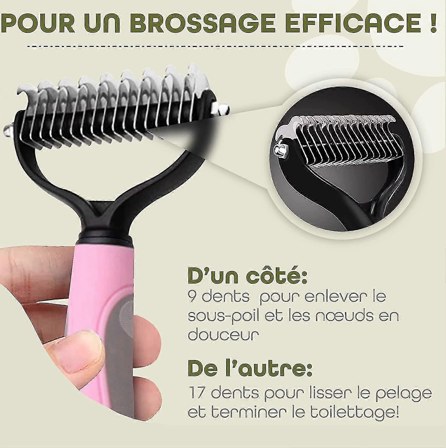 Cat or Dog Brush - Double Detangling Blade, Yellow