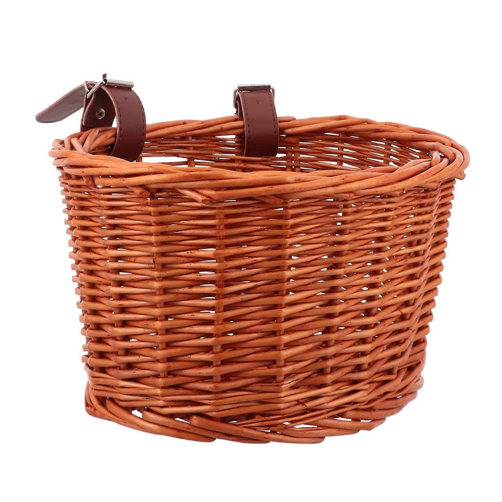 Rattan Bicycle Basket for Handlebar, Rear Storage, Pet Carrier, Shopping, and Cooling Use - Durable and Stylish Design