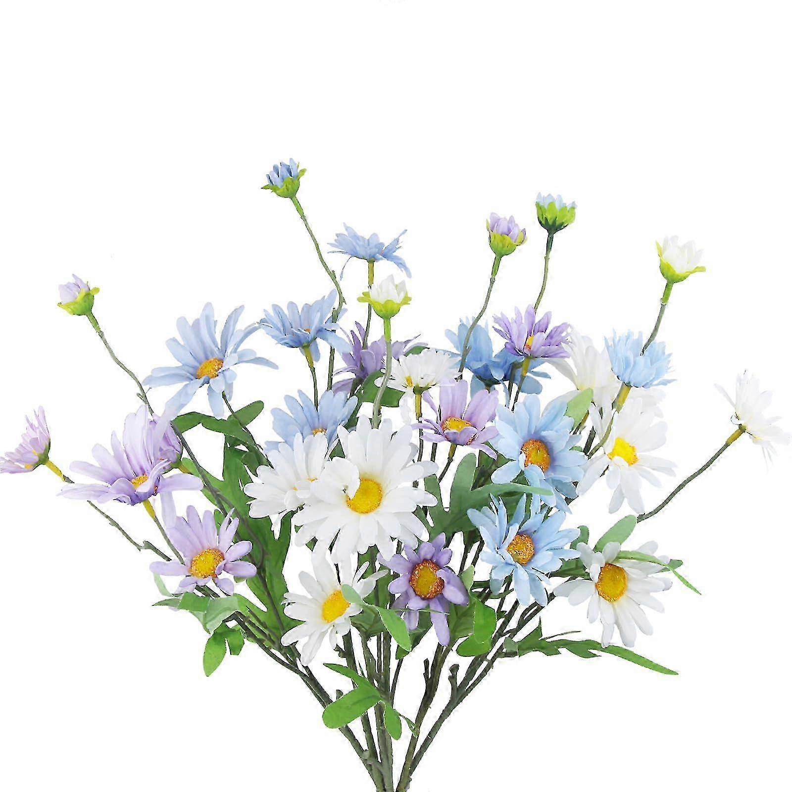 6 pieces of artificial chamomile flowers open silk flowers for decoration, durable for vase