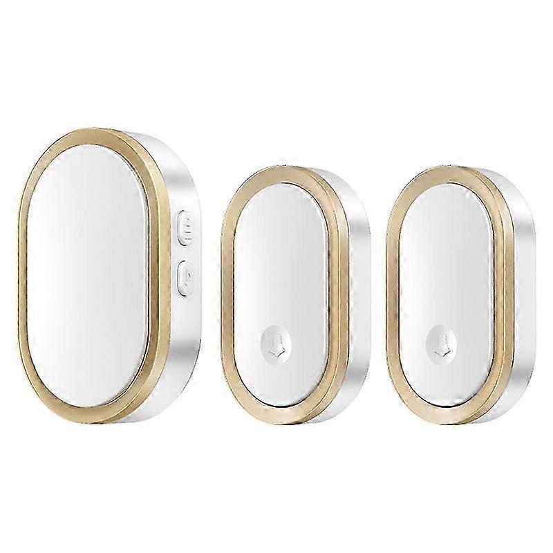 Wireless Waterproof Doorbell System for Home, 1 Receiver and 2 Transmitters