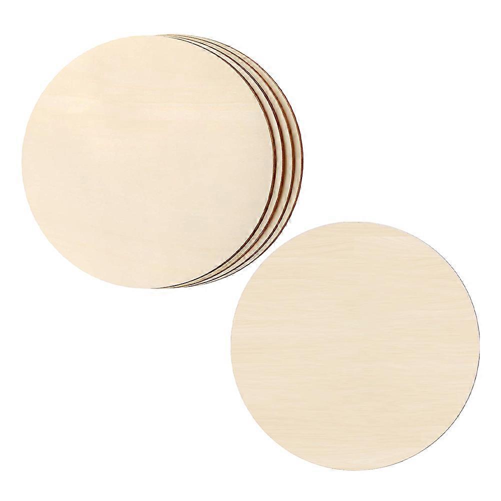 Unfinished Poplar Wood Circles 5Pcs Light Yellow for Versatile DIY Projects