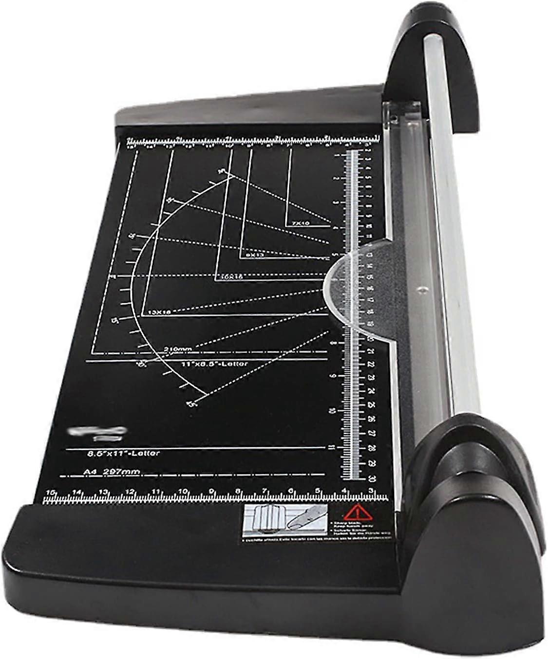 Stackable paper cutter, scrapbook cutter with guard, portable guillotine, standard cuts for paper, photos or labels, A4