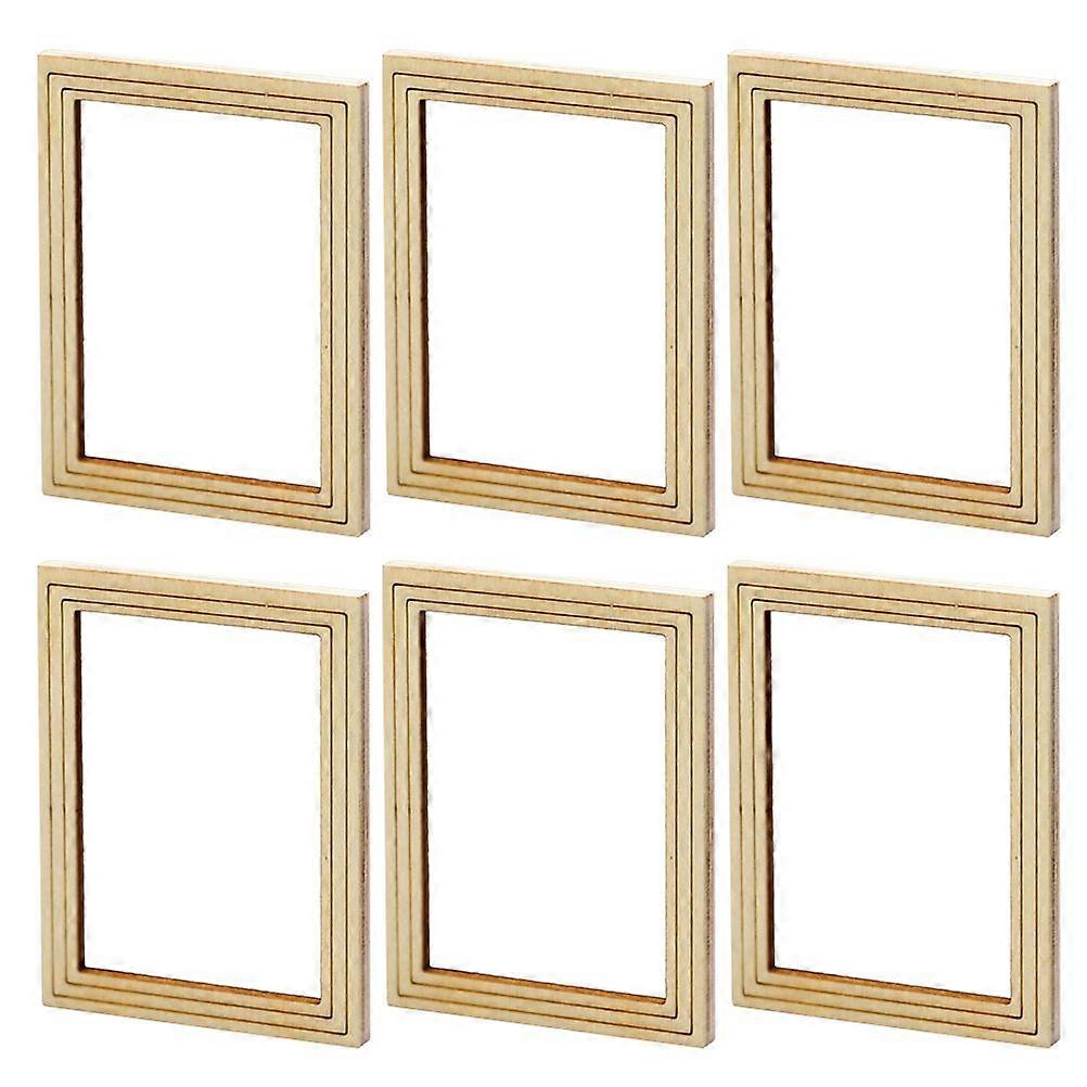 8pcs Dollhouse Picture Frame: Diy Miniature 1:12 Scale Wooden Photo Frames For Crafts - Tiny House Accessories For Creative Diy Projects
