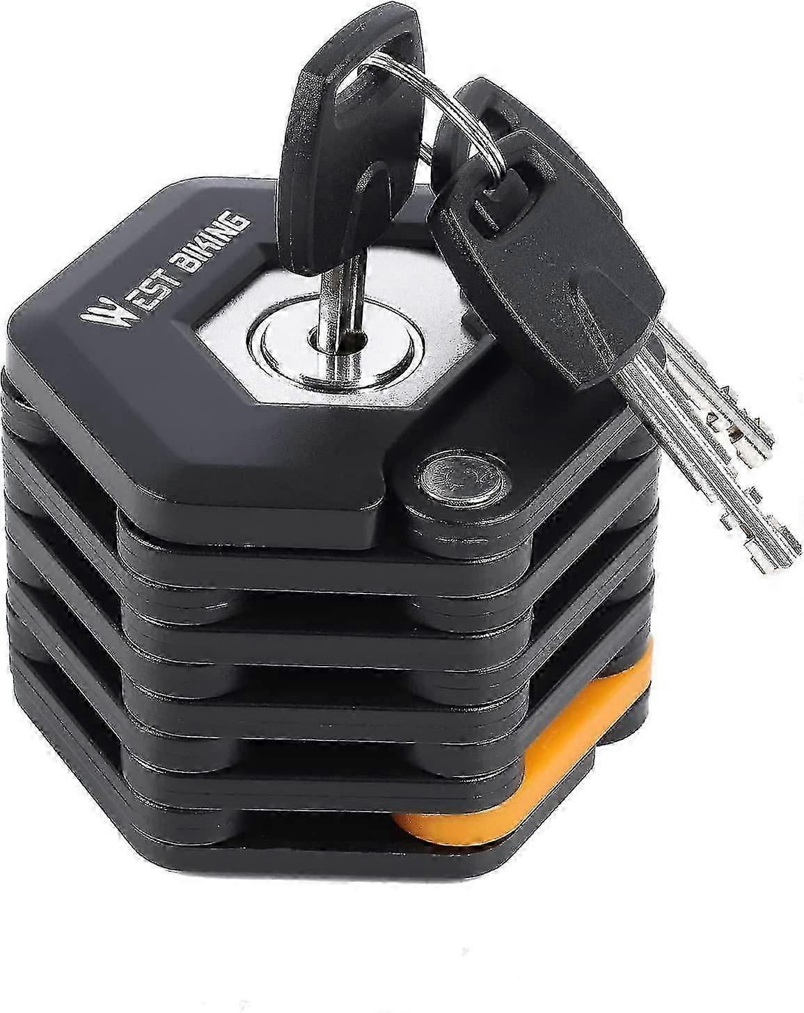 Folding Bike Chain Lock Heavy-duty Alloy Steel Anti-theft Strong With 3 Keys, 79cm/31" (3-h)