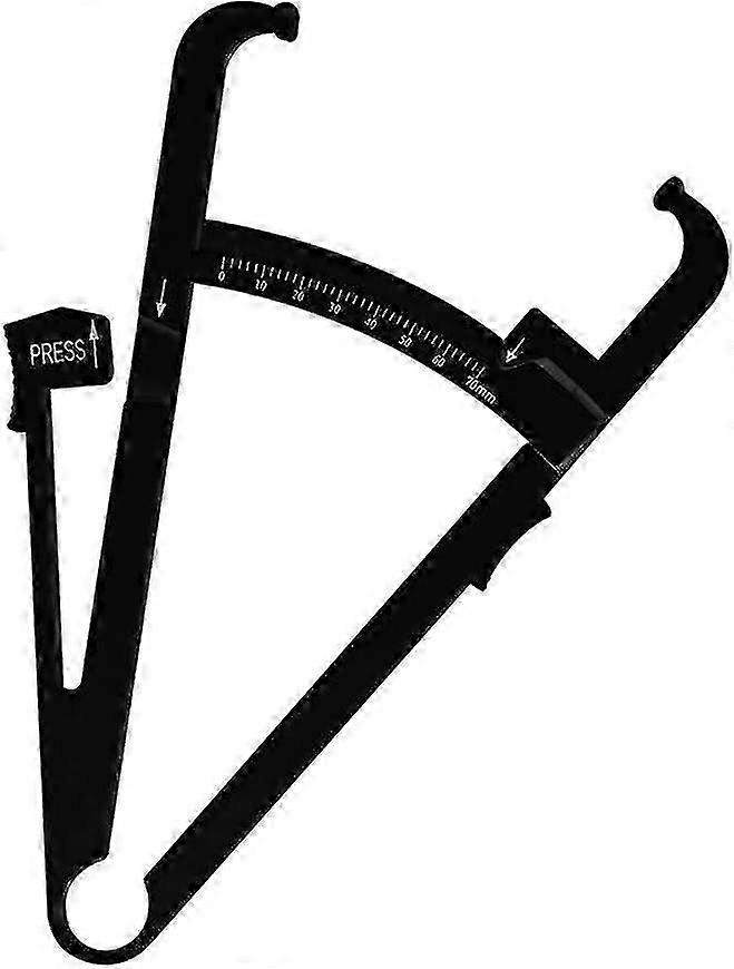 Personal Body Fat Tester Calipers with Body Fat Charts - Fitness Measure (Black)