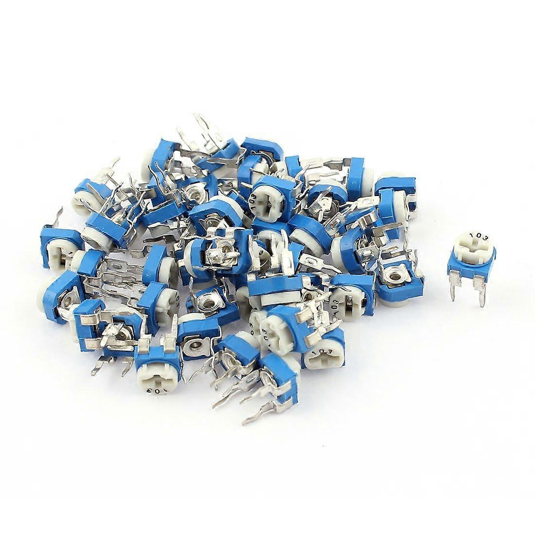 50 pieces 10K Ohm vertical PCB preset variable resistor trimmer potentiometer blue