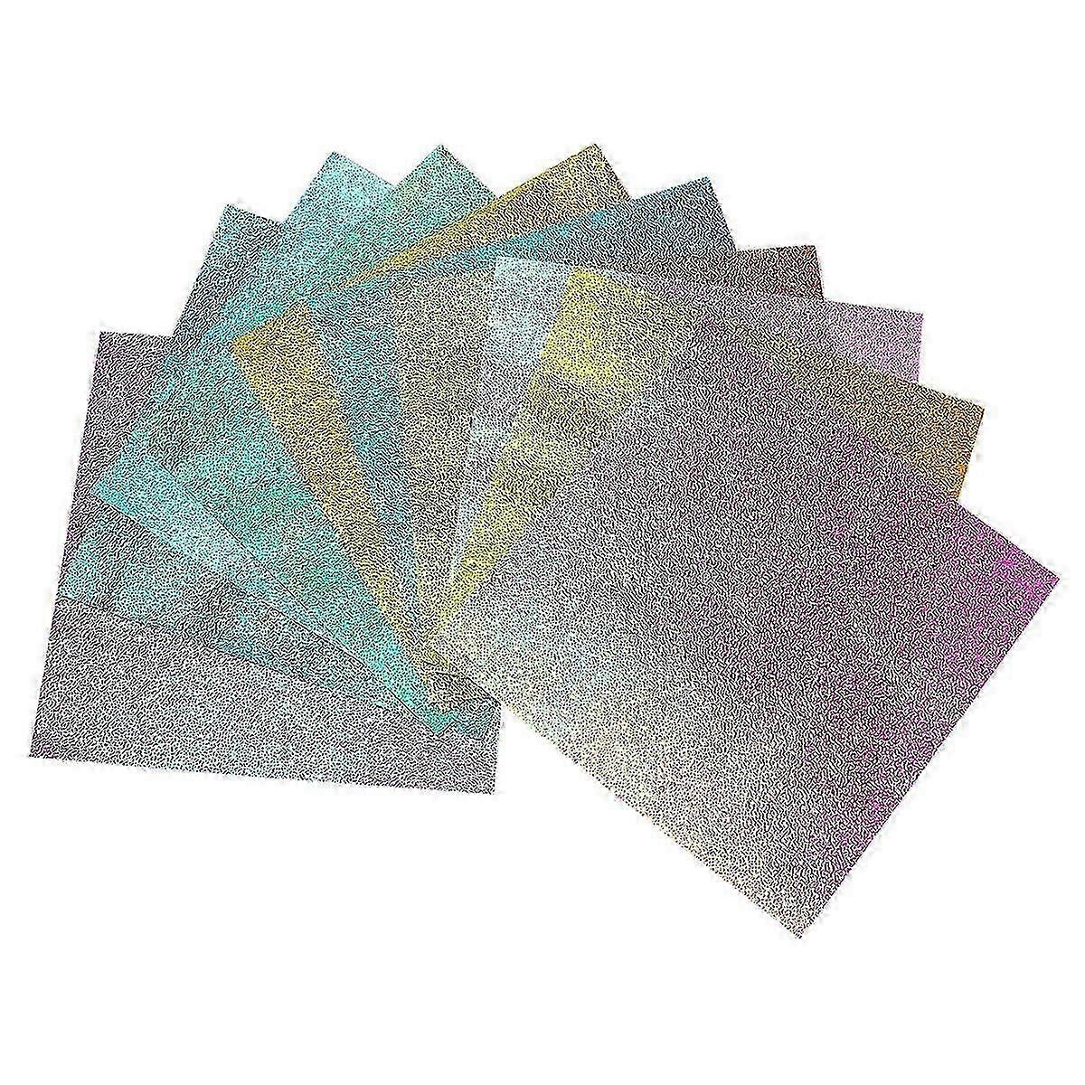 100pcs Iridescent Paper Square Shiny Folding Paper for DIY Crafts (15cm, 10 Colors)