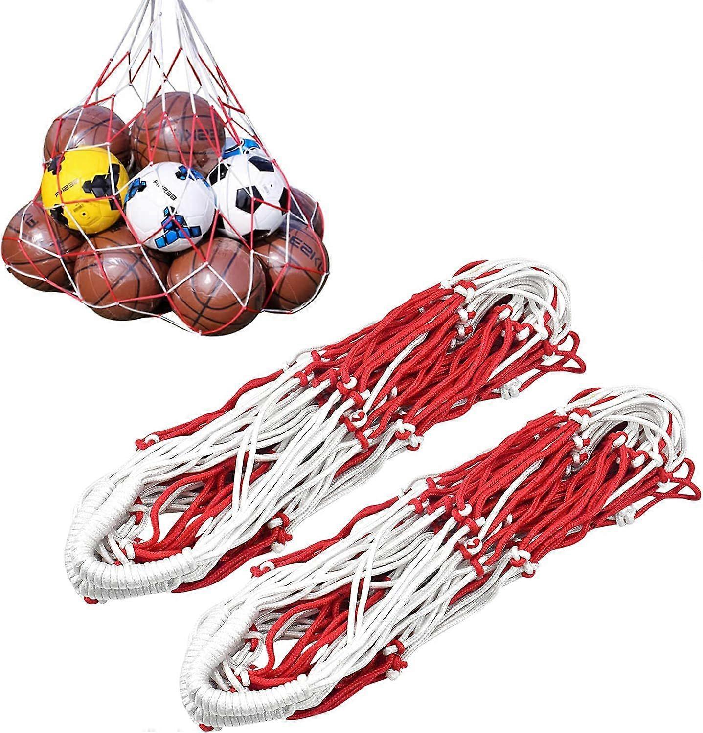 2 Pack Ball Nets, Nylon Ball Net for 10 Balls, High Quality Large Ball Net with Drawstring, Nylon Ball Net Bag, Sports Ball Carrier for Football, Bask
