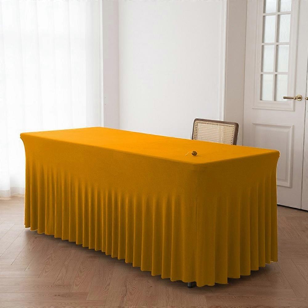 6ft Table Skirt for Rectangle Table Stretchable Wrinkle Resistant Tablecloth for Wedding Party,183 x