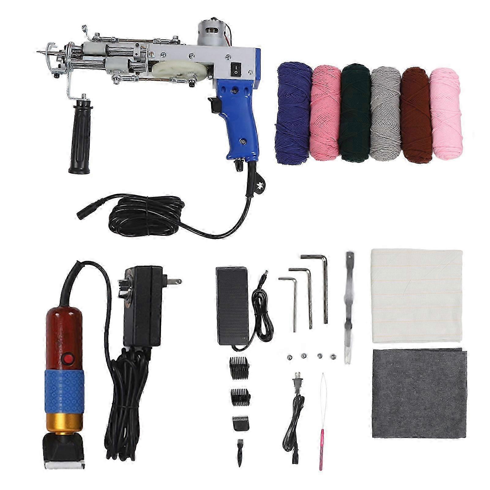 2 In 1 Cut Pile Loop Pile Electric Rug Gun Machine Starter Kit 40 Stitches Per Second Flexibility Carpet Gun Machine 100240v Us Plug