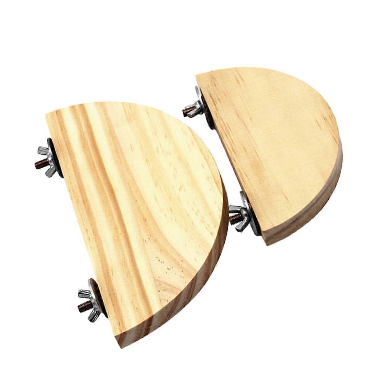 Pet Activity Wooden Jump Board For Parrots And Hamsters, 15 Cm Semicircular Jumping Deck, Pack Of 2