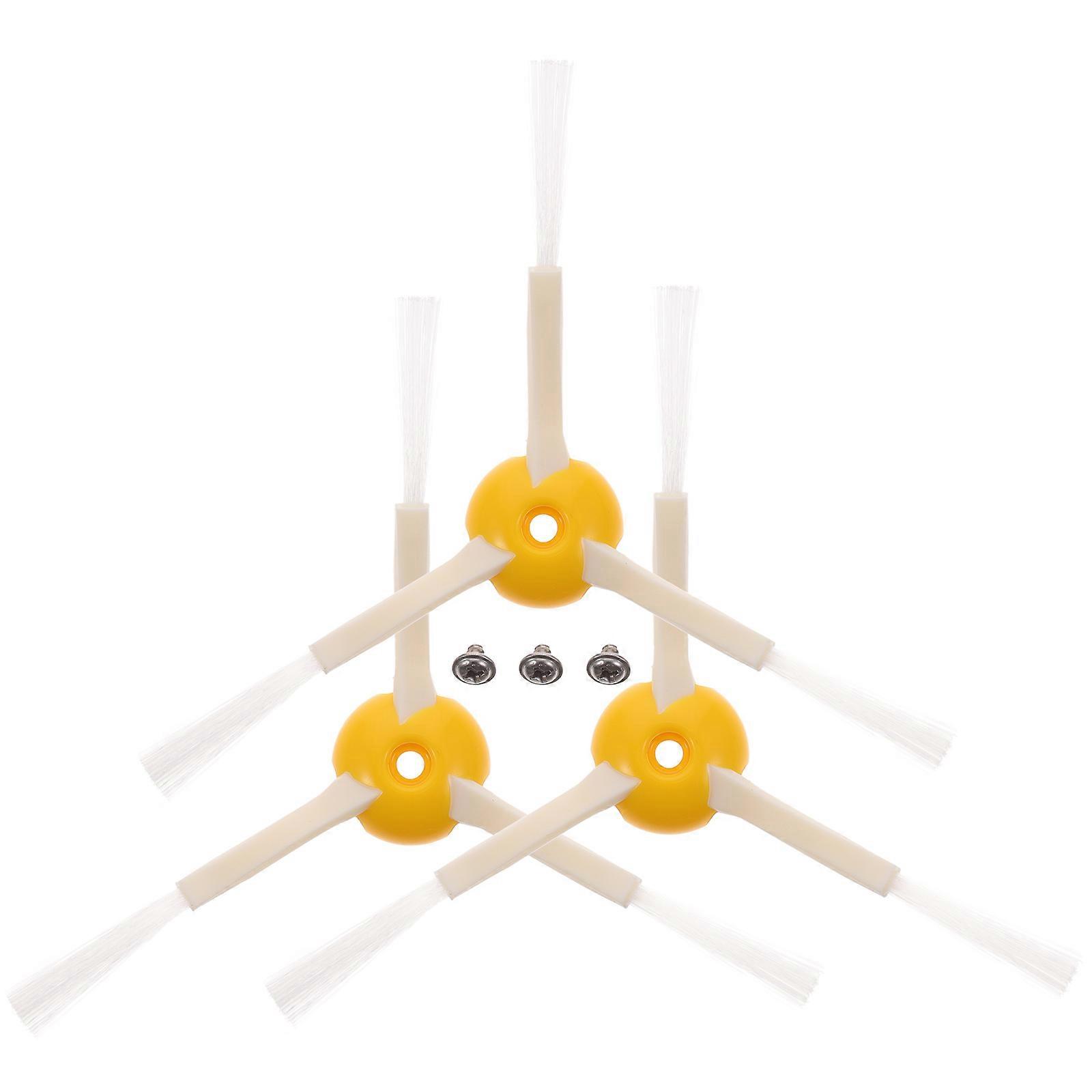 Rubber Brush For Robot Vacuum Triangle Side Brush Replacement Home Cleaning 3Pcs 12x12x0.5 Cm