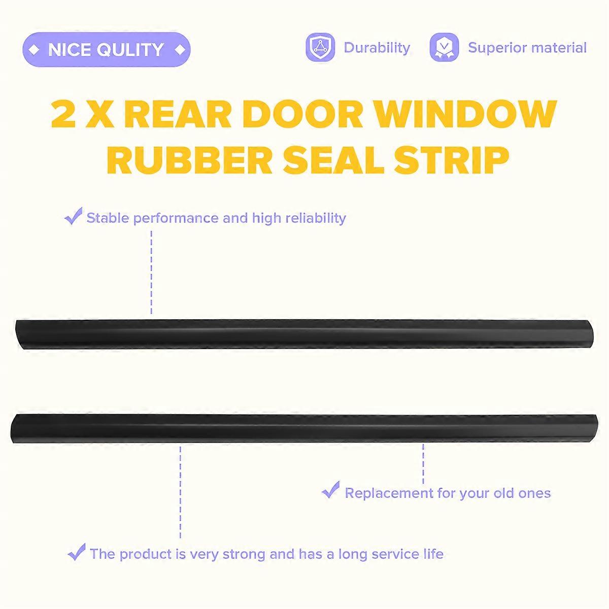 2PCS/SET Rear Side Window Rubber Strip for 
