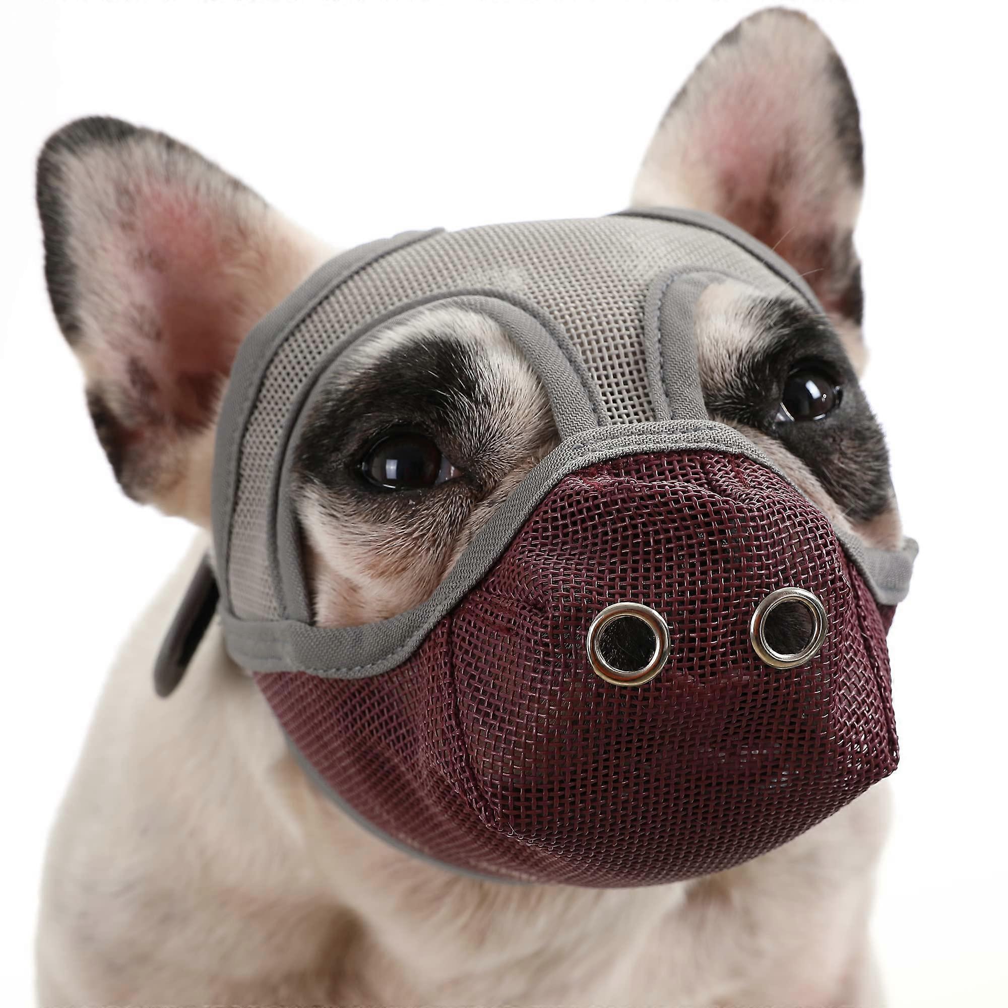 Maulkorb für Hunde Breathable Mesh Muzzle For Short-Snouted Dogs For Biting And Barking Grey Medium