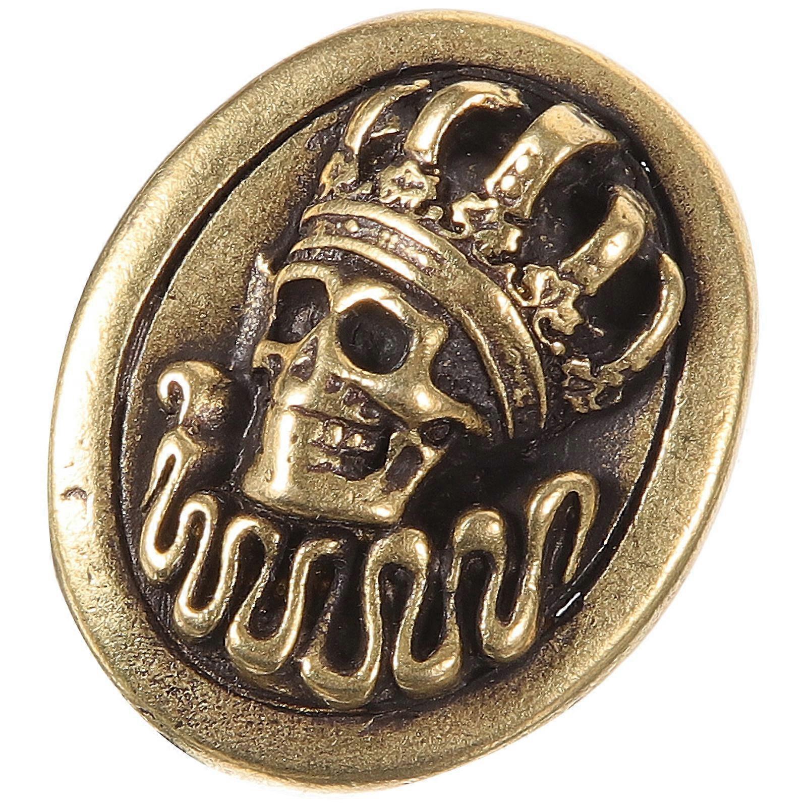 Craft Buttons Metal Sewing Buttons Skull Shape Golden 1Pcs