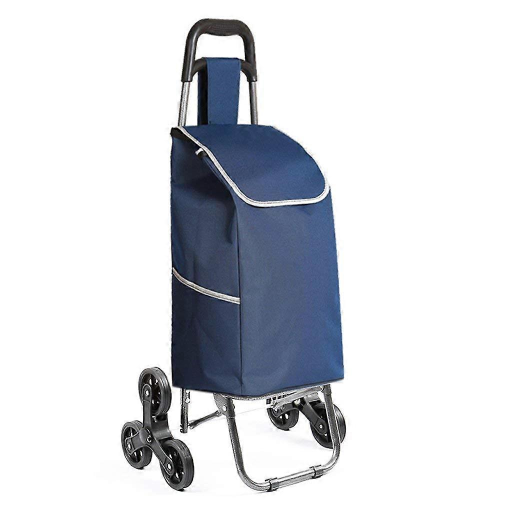 Shopping cart, foldable shopping cart, wheeled shopping cart, collapsible shopping cart, stairclimbing cart, wheeled luggage cart (blue)