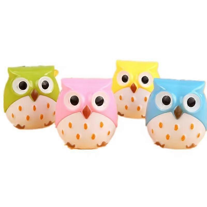 Owl-shaped Pencil Sharpener with Double Holes in Random Color, Desk Decoration for Kids and Back to School