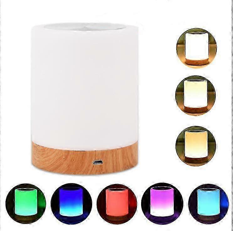 Led Bedside Lamp,dimmable Atmosphere Table Lamp, 16 Colors Night Light