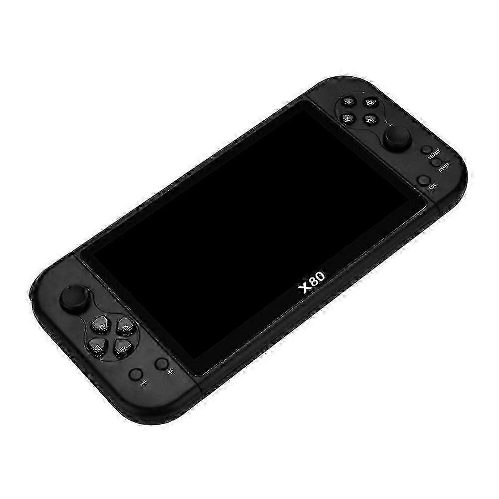 X80 7.0 inch HD Screen Handheld Game Console 20000 Games Video Game Console--black