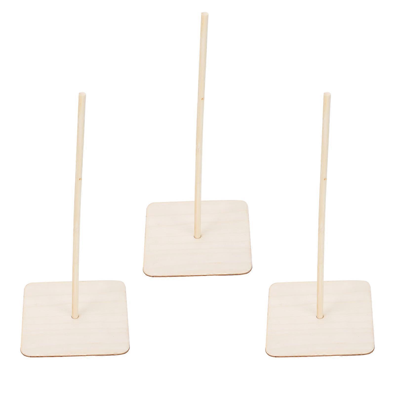 Khaki Donuts Display Stand Made of Sturdy Wood for Parties Easy Assembly Perfect for Home Bakery 3 Sets