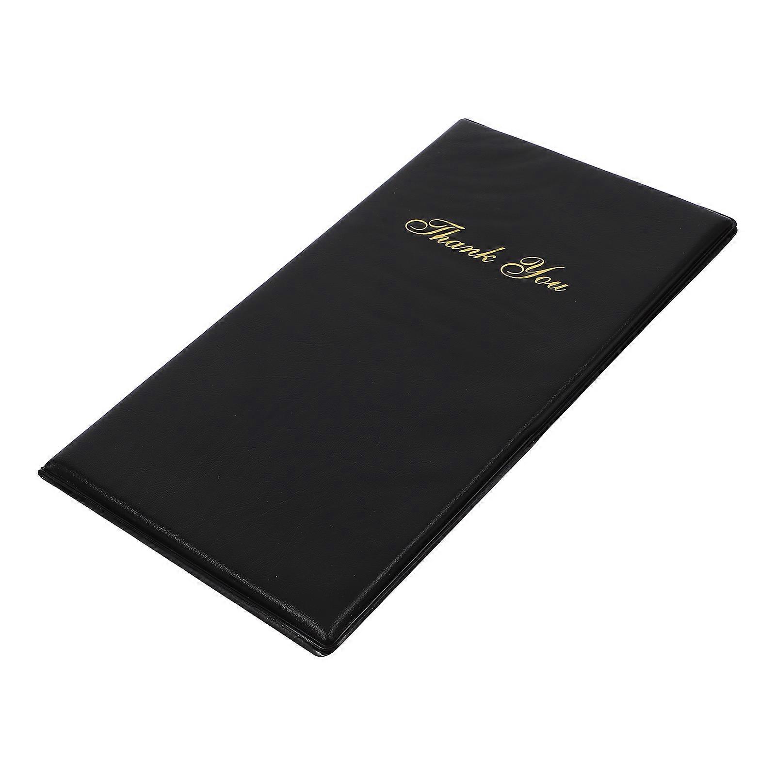 Card Holder Check Book For Waiters And Bartenders Organizing Checks Gold Rectangular Sleek Exterior Design 1Pack