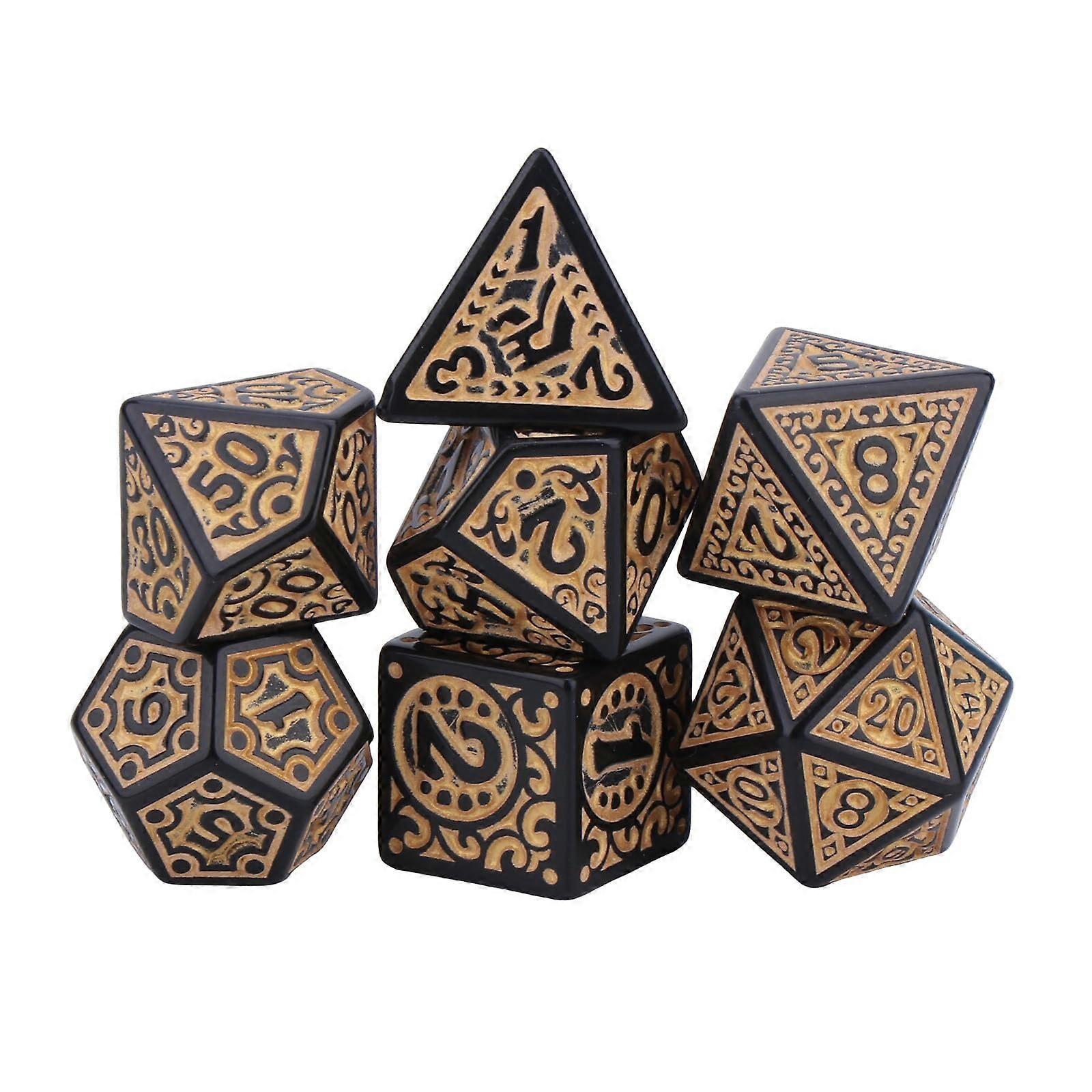 7 pieces of various shaped dice with different numbers of faces, educational digital number dice for desktop entertainment, acrylic dice.