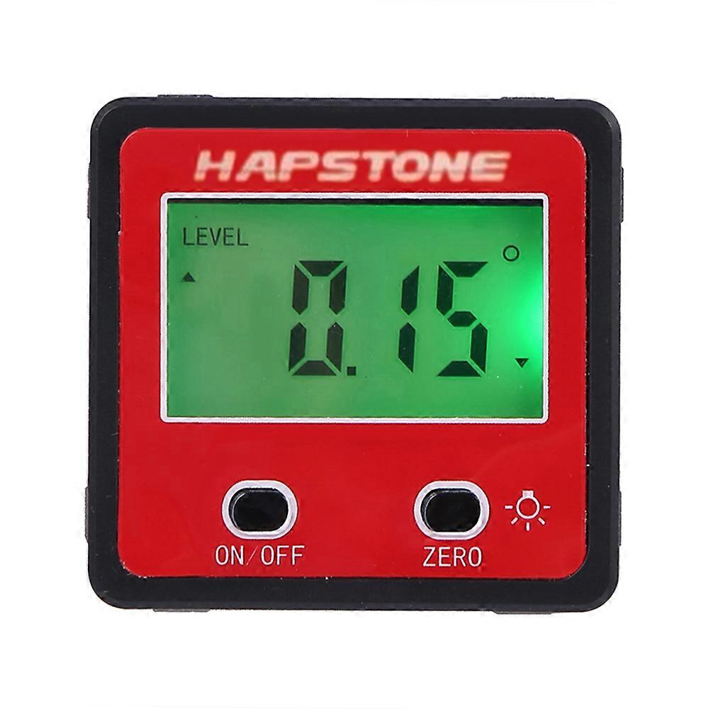HAPSTONE Horizontal Angle Meter Digital Inclinometer Electronic Level Box Magnetic Base Measuring Tools Red