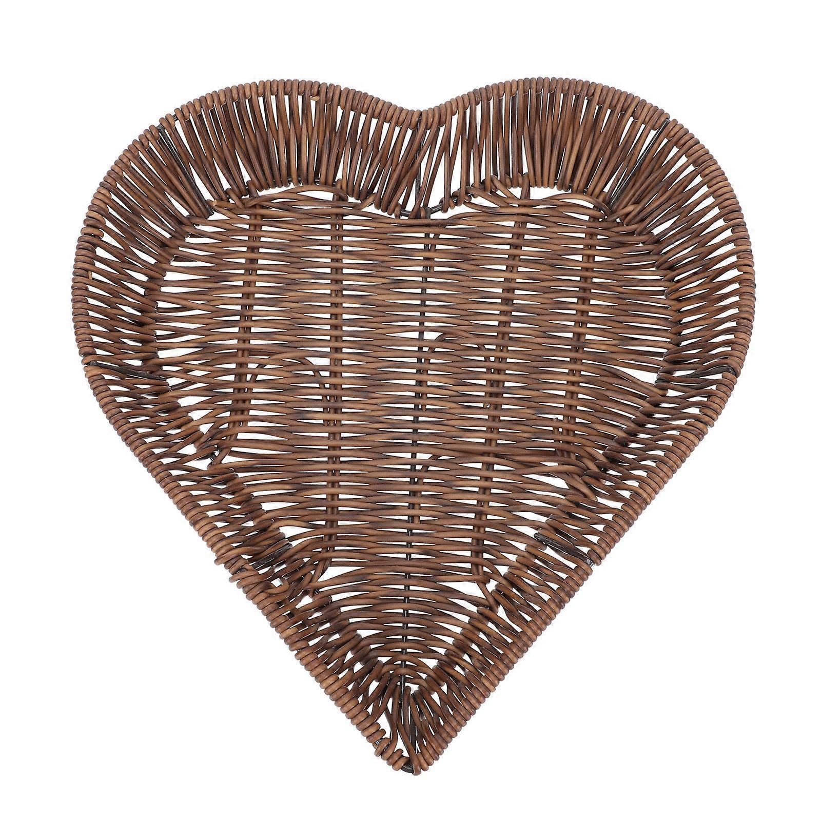 1Pc Heart shaped Creative Imitation Rattan Snack Storage Basket