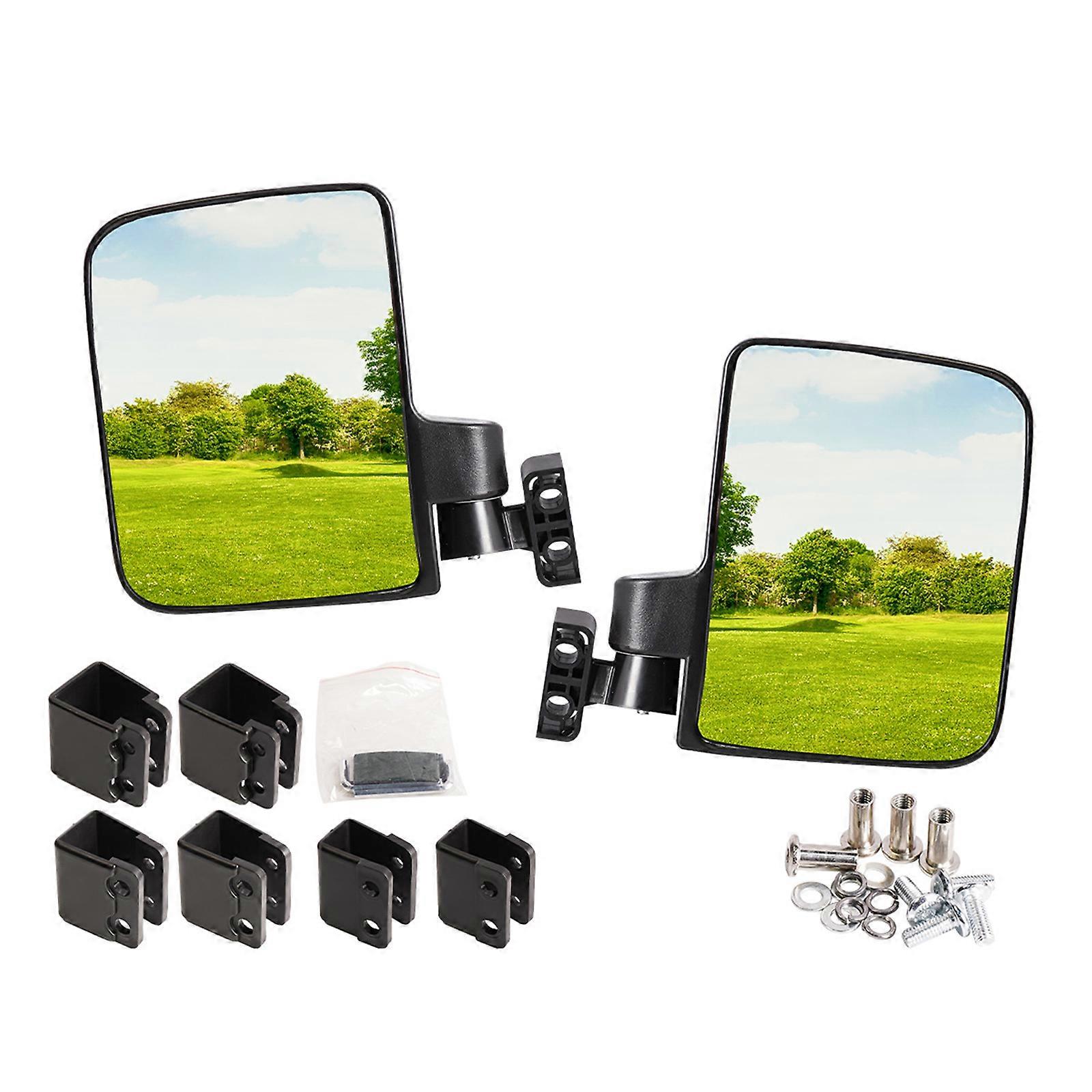 Wide Angles Golf Cart Rearview Mirror Universals Folding Rearview Mirror Replacement Golf Cart Side Mirrors Enduring Multicolor