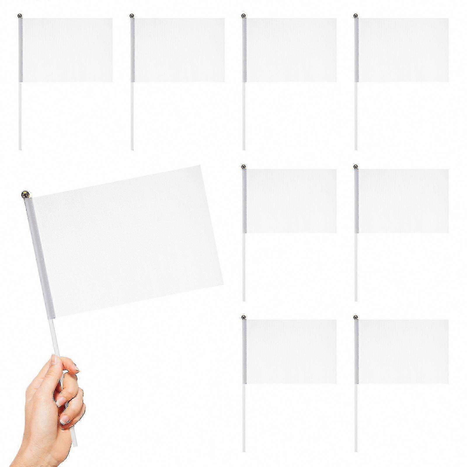 24pcs White Hand Waving Flags - Referee Lawn Marking Yard Flags (White)