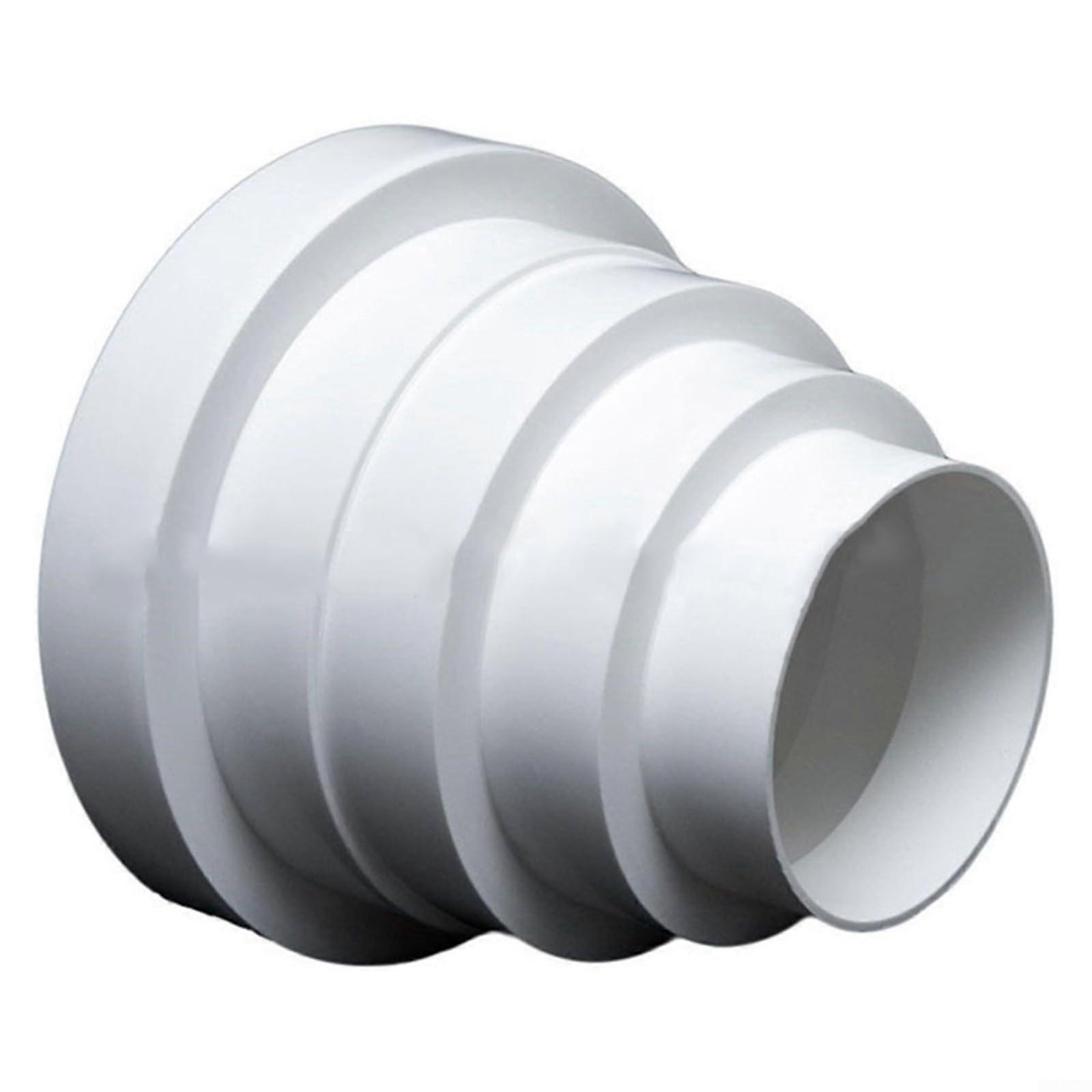 Plastic WhiteDuct Inline Reducer Increaser PVC 80-150 Mm Reducer Connector For Round Vent Pipe Vent Adapter