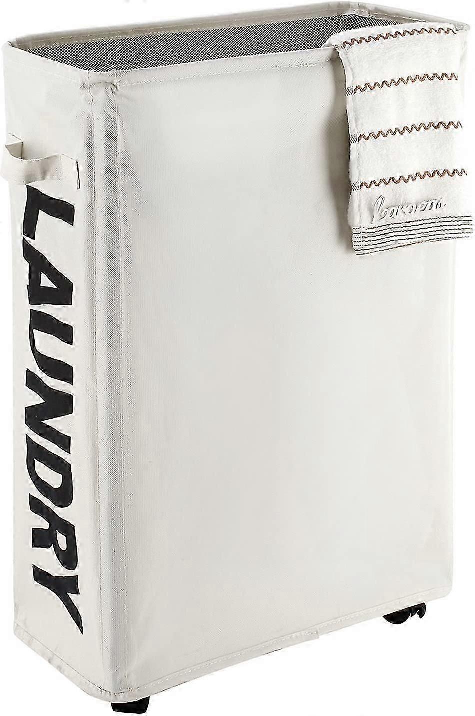 22" Foldable Rolling Laundry Basket - Slim Waterproof Hamper with Stand