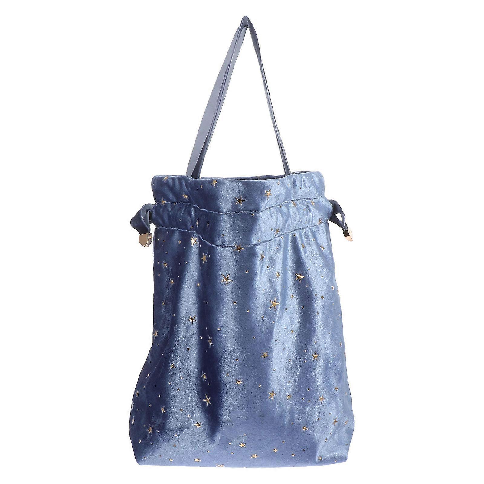 Drawstring Bag Toiletries Organizer Travel Portable Storage Blue 30x28x10cm 1Pack