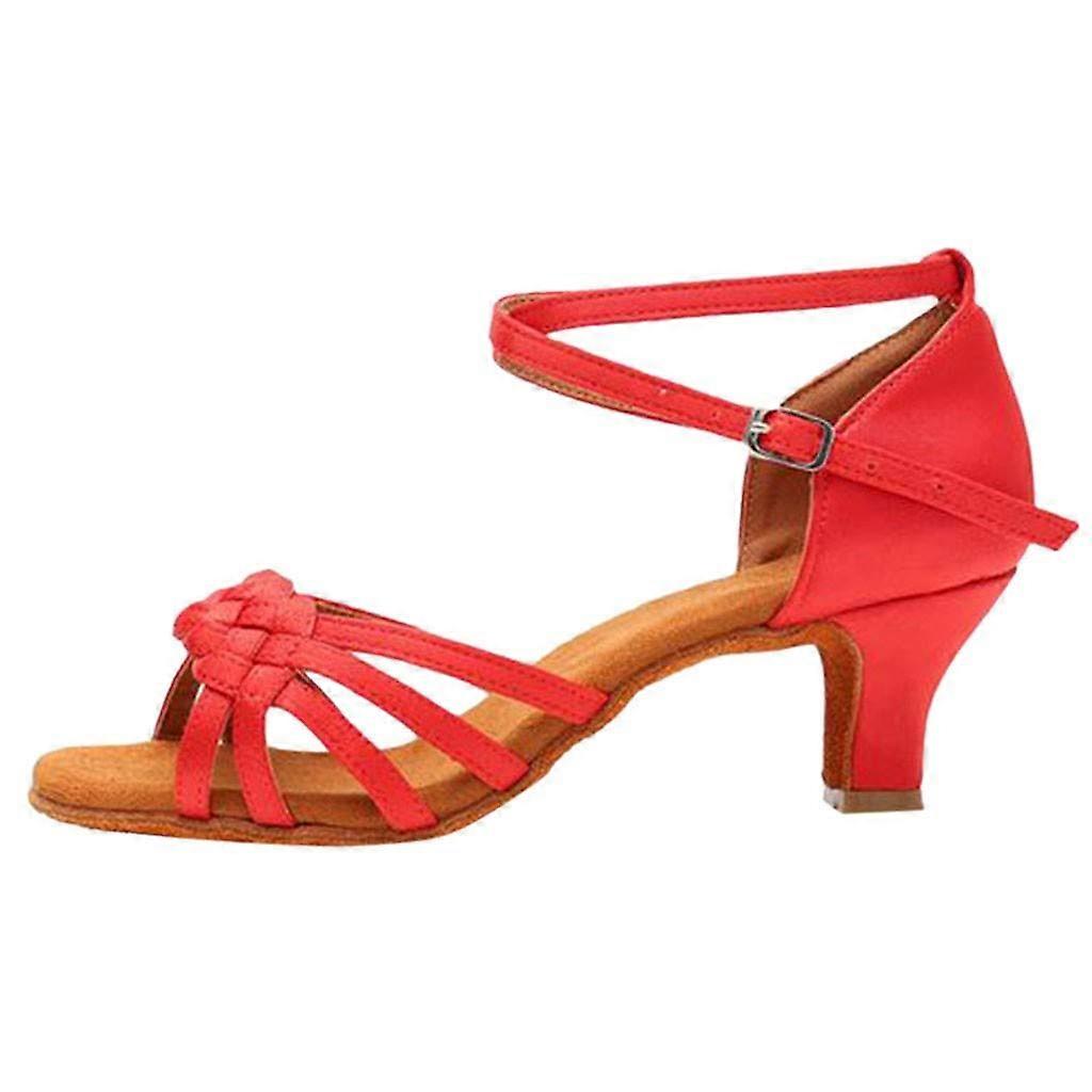 Women's High Heels Sandals 38 EU, Elegant Open Toe Knitted Latin Dance Shoes, Comfortable Orthopedic Soft Sole Evening Footwear
