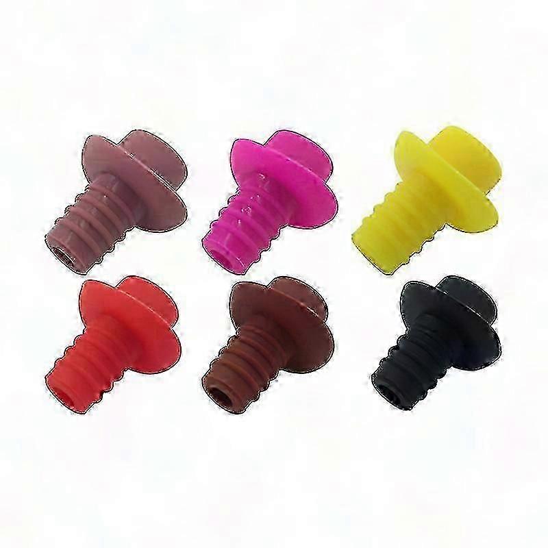 6pcs Silicone Wine Corks for Beer & Red Wine - Reusable Bottle Stoppers