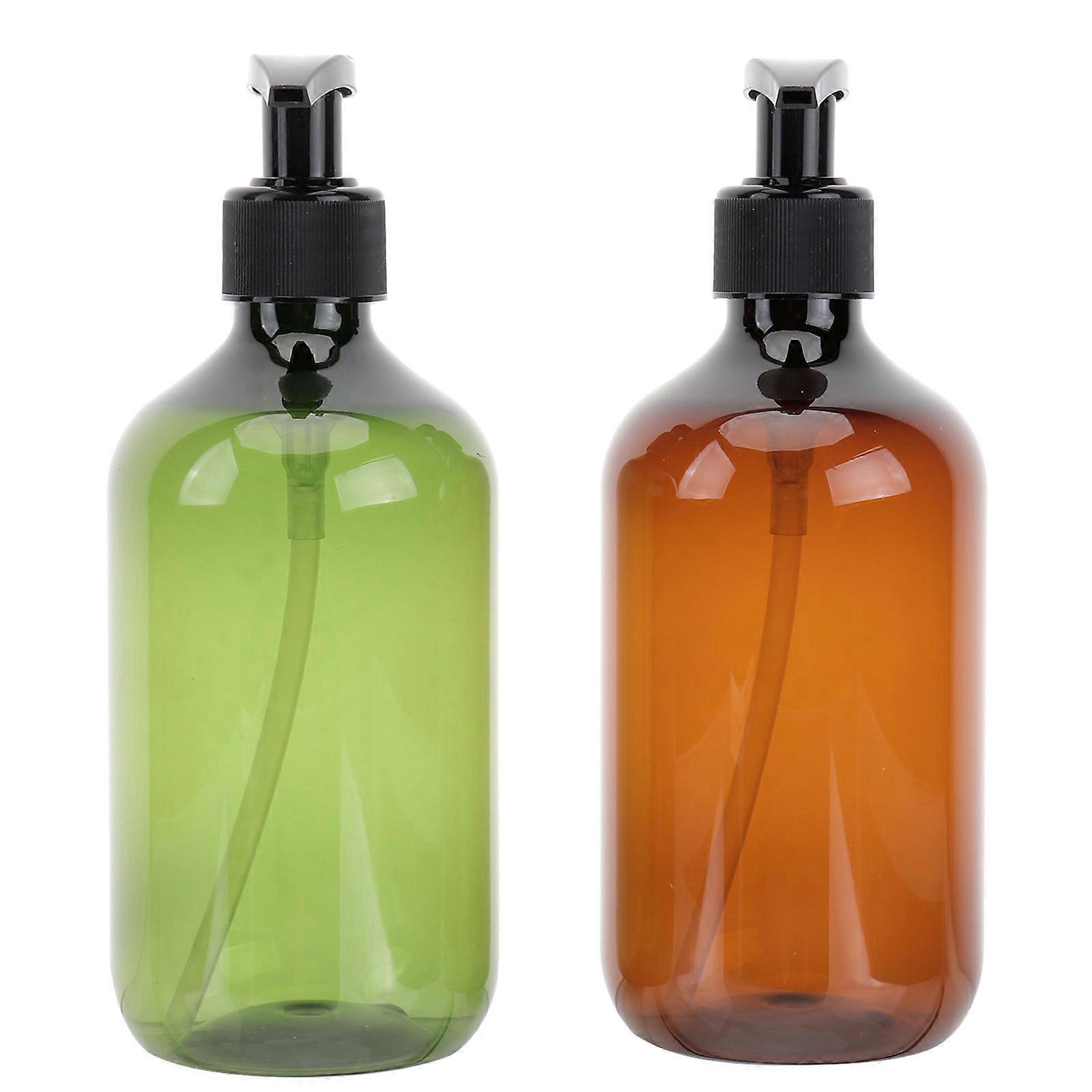 Plastic Pump Bottles Lotion Dispenser Bottle Travel Pump Bottles Square Shape Refillable Empty Bottle 500ml 3Pcs