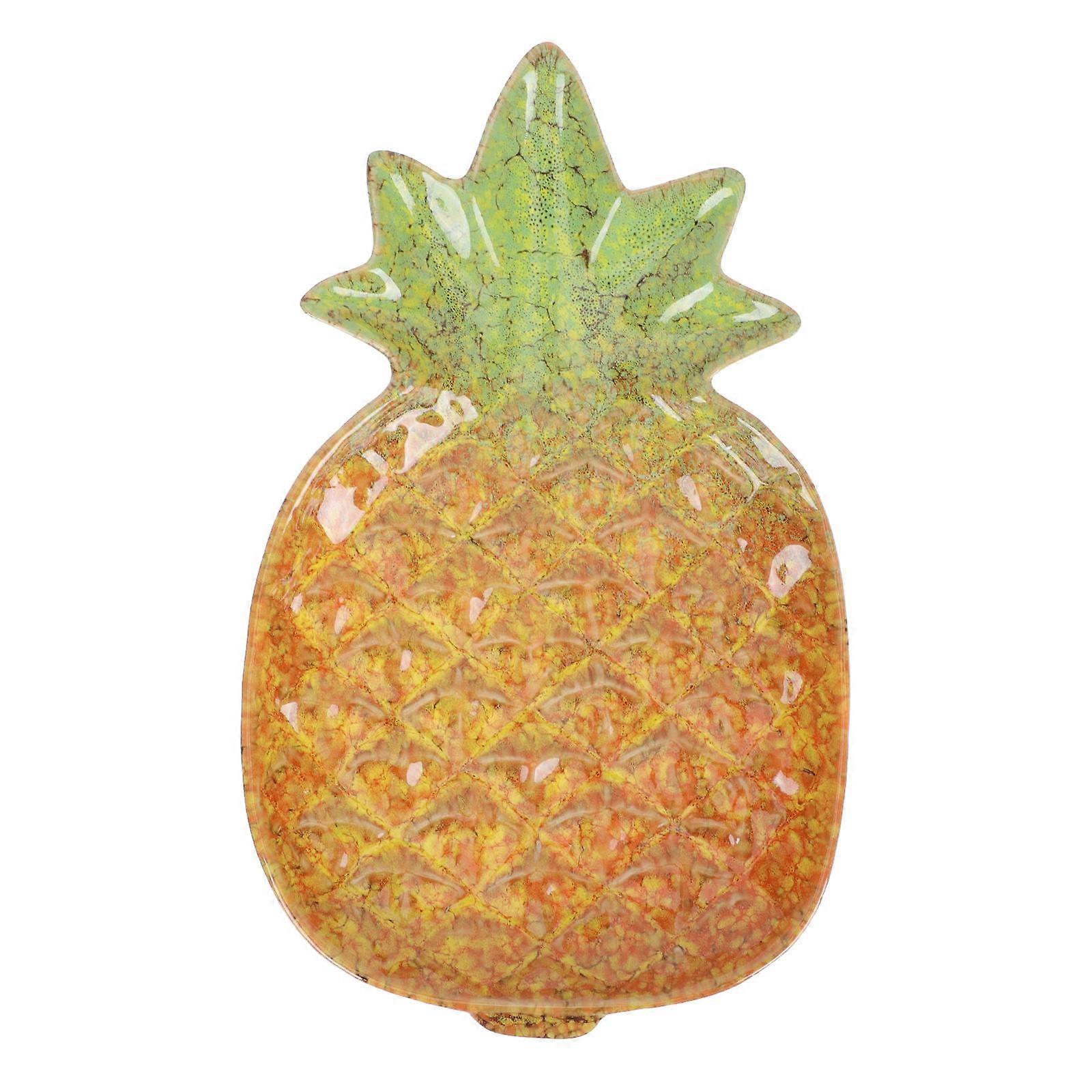 Fruits Storage Plate Ceramic Dessert Plate For Family Orange 27x17cm Serving Decoration 1Set