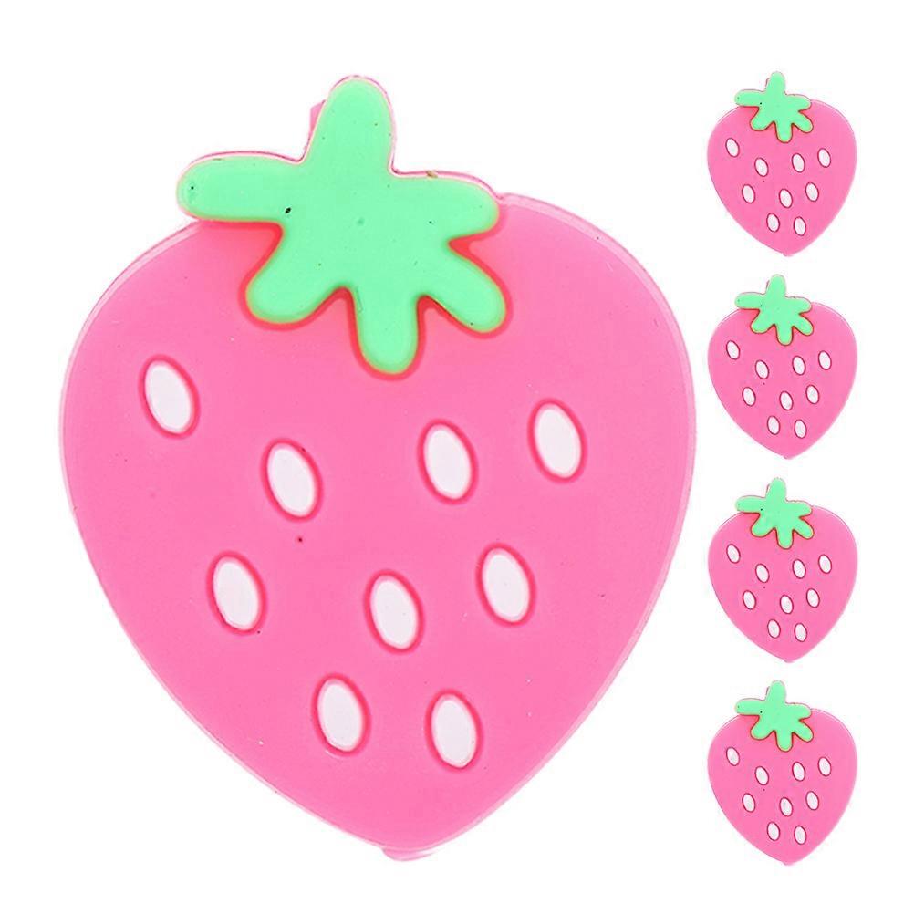 Tennis Racket Dampener Silicone Vibration Dampener 5Pcs Strawberry Shape Pink