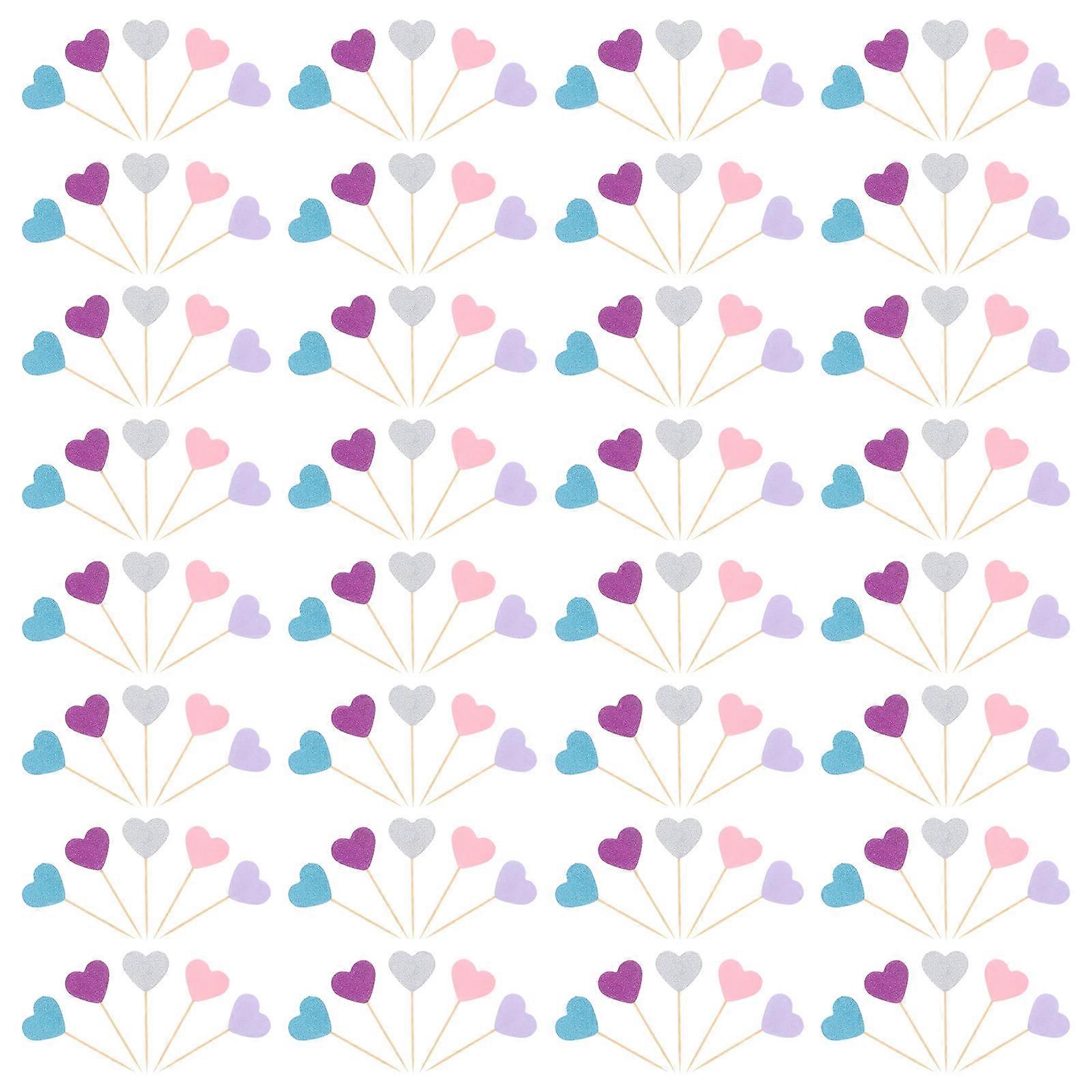 500Pcs Assorted Color Cupcake Toppers Paper and Wood Cake Decorations for Weddings and Parties