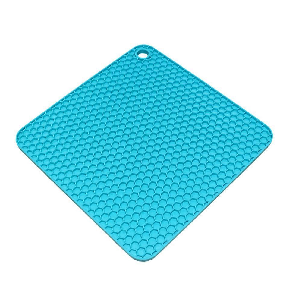 Non Slip Heat Insulation Pad Square Silicone Mat for Teapot Spoons 4Pcs Orange Red Green Blue
