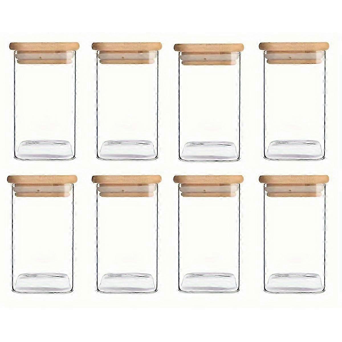 Glass Jars With Airtight Bamboo Lids - Snack Candy Storage Jar,versatile Clear Containers For Candy, Food Storage & More