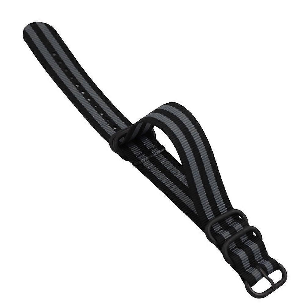 Nylon Watchband Replacing Old Band Adjustable Watchstrap Multifunctional 24mm Black Grey 1Set