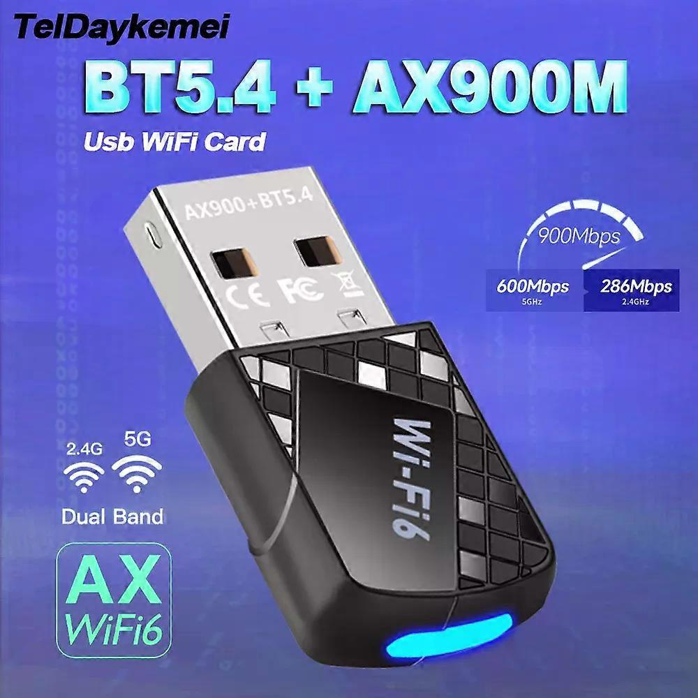 Electronics AX900 USB WiFi 6 Bluetooth 5.4 Adapter 2in1 Dongle Dual Band 2.4G&5GHz Network Wireless Receiver DRIVER FREE For Windows 10/11