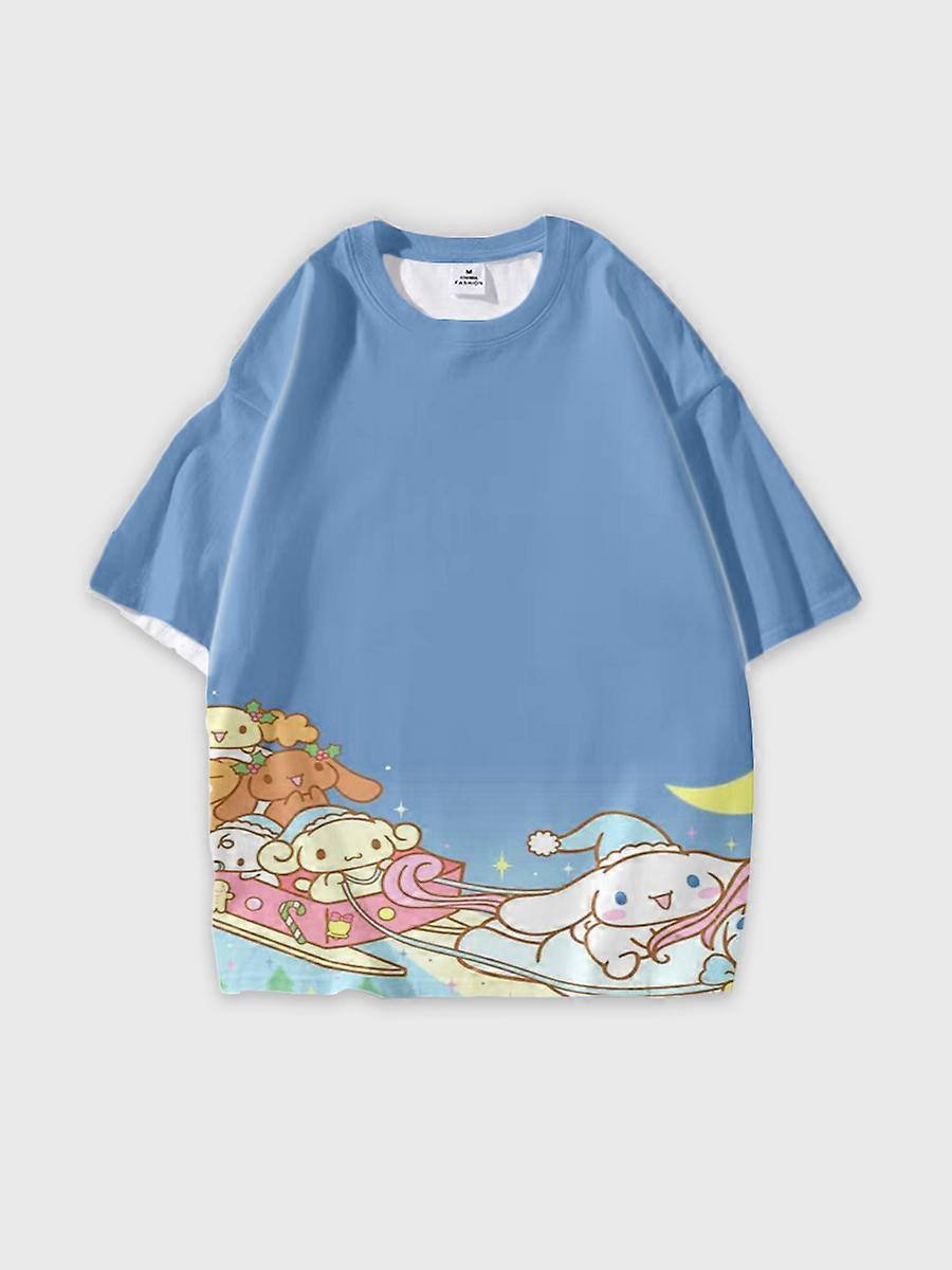T-shirt round neck Cartoon Pattern loose short sleeve E2723