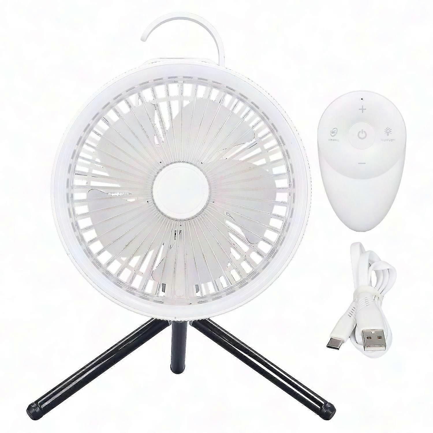 12 LED Camping Light Fan with Remote, USB Rechargeable & Mute Tent Fan