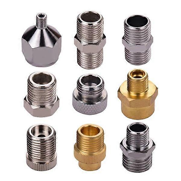 9-piece airbrush adapter kit, multi-size, airbrush adapter, air hose connector, compatible with Badger Paasche Airbrush